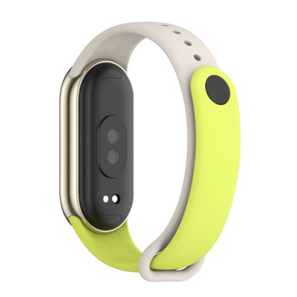 For Xiaomi Mi Band 8 Mijobs Dual Color Silicone Watch Band(Grass Green+Grey) - Watch Bands by MIJOBS | Online Shopping UK | buy2fix