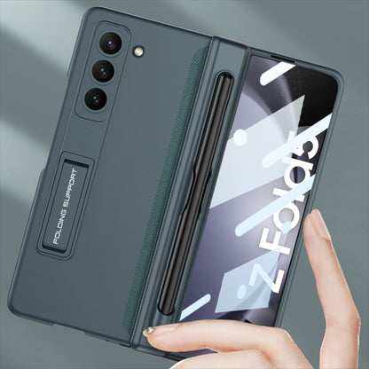 For Samsung Galaxy Z Fold5 GKK Full Coverage Magnetic Fold Hinge Phone Case with Pen Slots(Silver) - Galaxy Z Fold5 Cases by GKK | Online Shopping UK | buy2fix