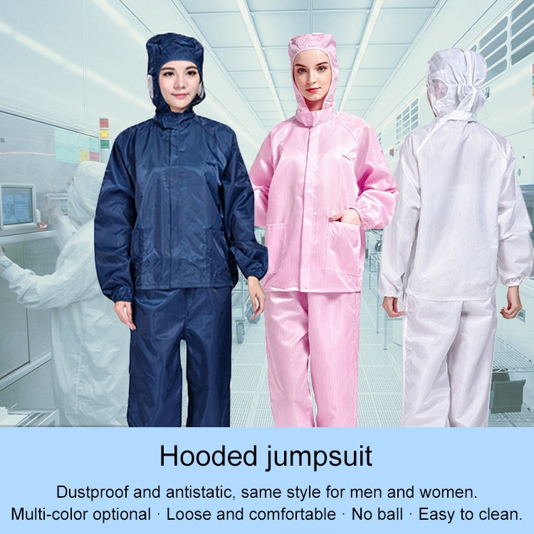 Striped Anti-static Split Hood Dust-proof Work Suit, Size:XL(White) - Protective Clothing by buy2fix | Online Shopping UK | buy2fix