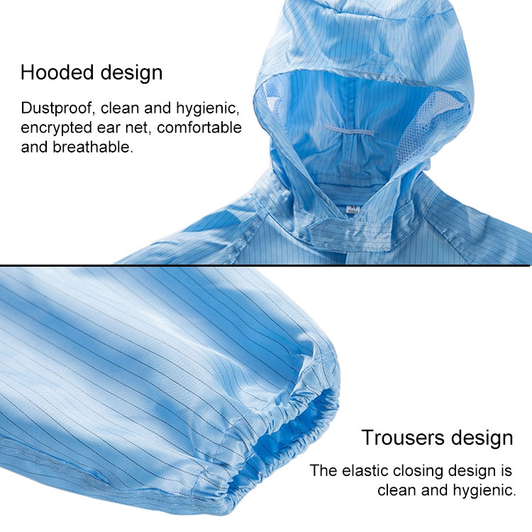 Striped Anti-static Split Hood Dust-proof Work Suit, Size:XXXL(Navy Blue) - Protective Clothing by buy2fix | Online Shopping UK | buy2fix