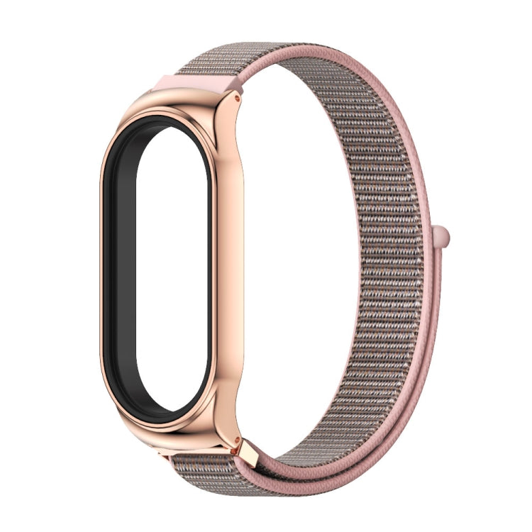 For Xiaomi Mi Band 8 Mijobs CS Case Breathable Nylon Loop Watch Band(Pink Rose Gold) - Watch Bands by MIJOBS | Online Shopping UK | buy2fix