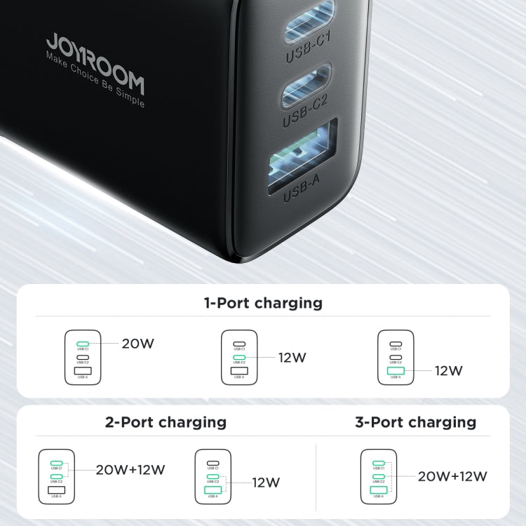 JOYRO0M JR-TCF10 32W Dual USB-C/Type-C+USB Fast Charger, Plug:US Plug(Black) - USB Charger by JOYROOM | Online Shopping UK | buy2fix