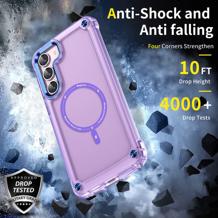 For Samsung Galaxy S22+ 5G Skin Feel TPU + PC MagSafe Magnetic Phone Case(Transparent Purple) - Galaxy S22+ 5G Cases by buy2fix | Online Shopping UK | buy2fix