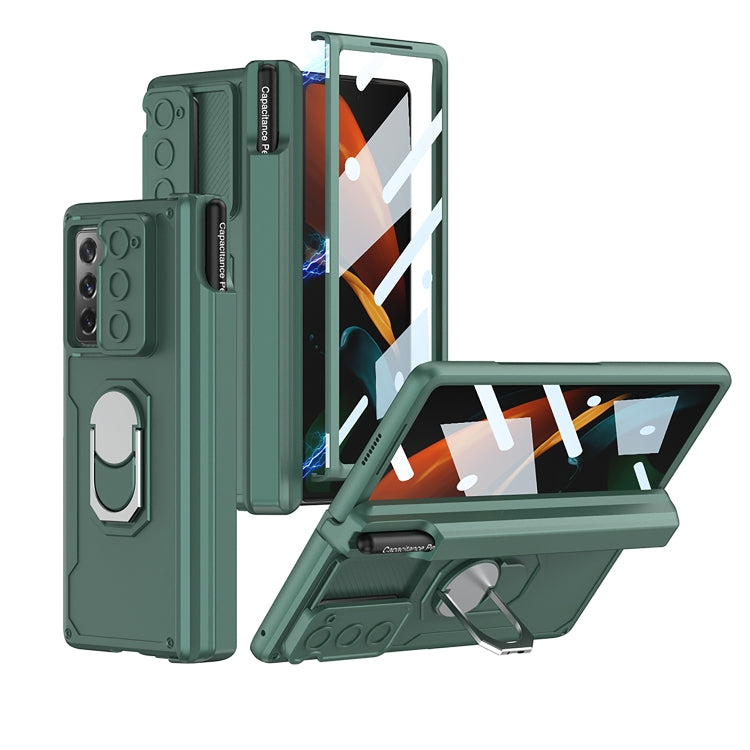 For Samsung Galaxy Z Fold2 GKK Integrated Folding Armored Shell PC Phone Case with Pen Box(Green) - Galaxy Phone Cases by GKK | Online Shopping UK | buy2fix