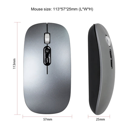 HXSJ M103 1600DPI Dual Mode 2.4GHz + Bluetooth 5.1 Wireless Rechargeable Mouse(Silver) - Wireless Mice by HXSJ | Online Shopping UK | buy2fix