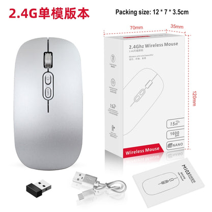 HXSJ M103 1600DPI 2.4GHz Wireless Rechargeable Mouse(Silver) - Wireless Mice by HXSJ | Online Shopping UK | buy2fix