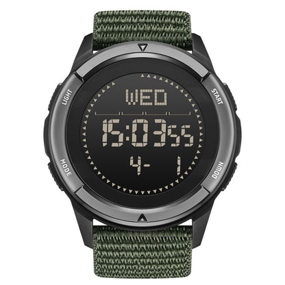 NORTH EDGE ALPS Outdoor Waterproof Men Carbon Fiber Digital Nylon Strap Smart Sports Watch(Army Green) - Sport Watches by NORTH EDGE | Online Shopping UK | buy2fix