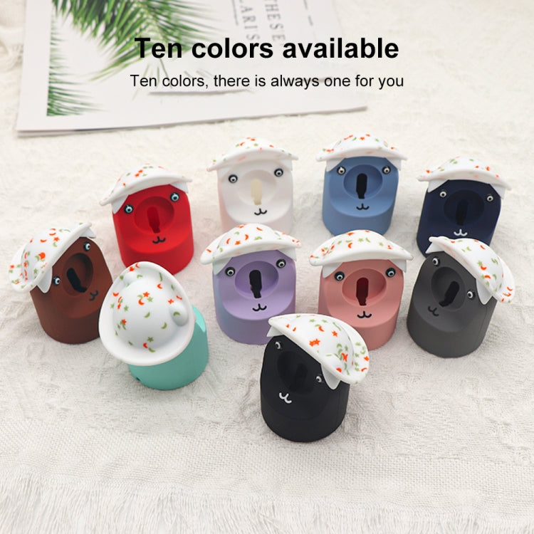 For Apple Watch Series Hat Bear Shaped Silicone Charging Base(Black) - Charger / Holder by buy2fix | Online Shopping UK | buy2fix