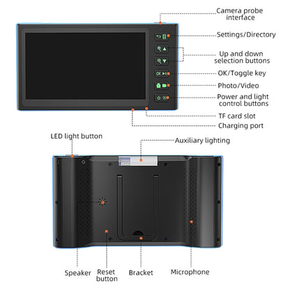 T23 8mm Single Lens 7 inch Screen Industrial Endoscope, Spec:5m Tube -  by buy2fix | Online Shopping UK | buy2fix