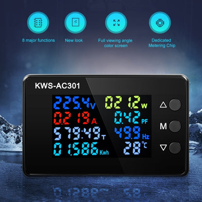 KWS-AC301L-100A 50-300V AC Digital Display Closed Current Voltmeter with 485 Communication(Black) - Current & Voltage Tester by buy2fix | Online Shopping UK | buy2fix