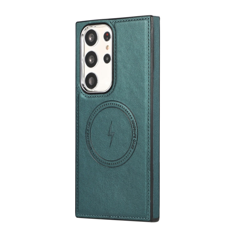 For Samsung Galaxy S23 Ultra 5G Side Leather Magsafe Phone Case(Green) - Galaxy S23 Ultra 5G Cases by buy2fix | Online Shopping UK | buy2fix