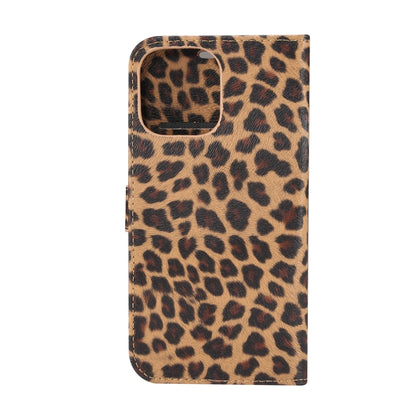 For iPhone 15 Pro Max Leopard Pattern Horizontal Flip Leather Phone Case(Yellow) - iPhone 15 Pro Max Cases by buy2fix | Online Shopping UK | buy2fix