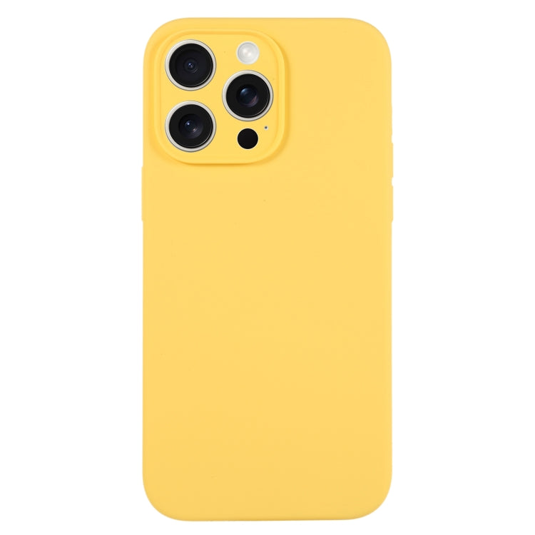 For iPhone 15 Pro Max Pure Color Liquid Silicone Fine Pore Phone Case(Yellow) - iPhone 15 Pro Max Cases by buy2fix | Online Shopping UK | buy2fix