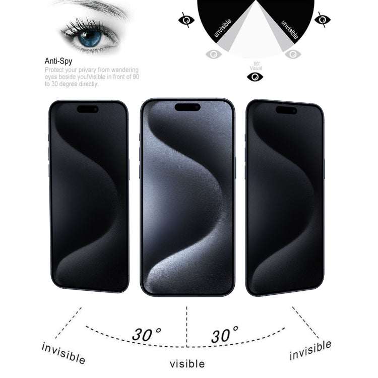 For iPhone 15 Pro Max / 15 Plus 25pcs High Transparency Full Cover Anti-spy Tempered Glass Film - iPhone 15 Plus Tempered Glass by buy2fix | Online Shopping UK | buy2fix