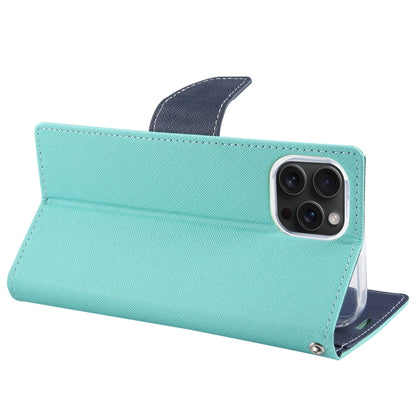 For iPhone 15 Pro Max GOOSPERY FANCY DIARY Cross Texture Leather Phone Case(Mint Green) - iPhone 15 Pro Max Cases by GOOSPERY | Online Shopping UK | buy2fix