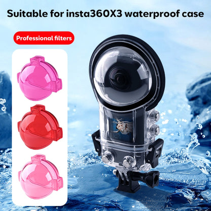 For Insta360 X3 Housing Diving Color Lens Filter(Pink) - Len Accessories by buy2fix | Online Shopping UK | buy2fix
