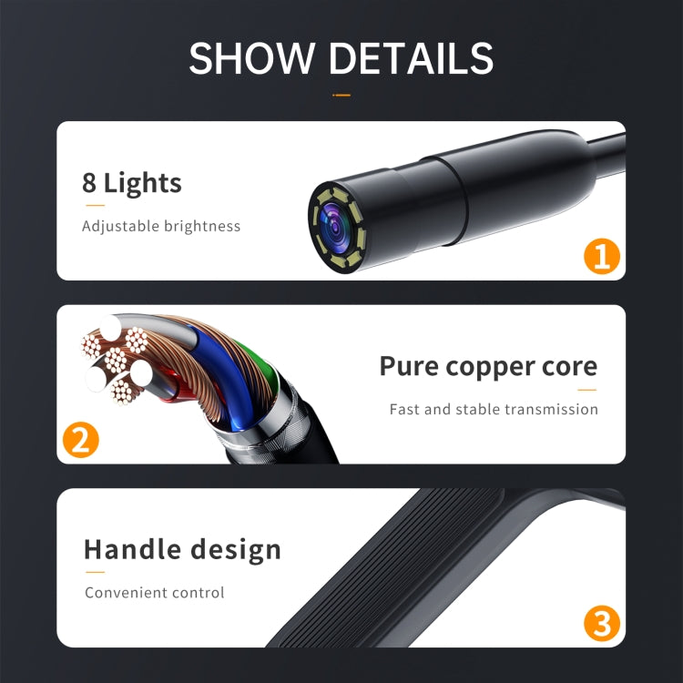 P200 8mm Front Lenses Integrated Industrial Pipeline Endoscope with 4.3 inch Screen, Spec:2m Tube -  by buy2fix | Online Shopping UK | buy2fix