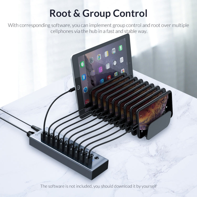 ORICO BT2U3-7AB-GY-BP 7 Ports USB 3.0 HUB with Individual Switches(AU Plug) - USB 3.0 HUB by ORICO | Online Shopping UK | buy2fix