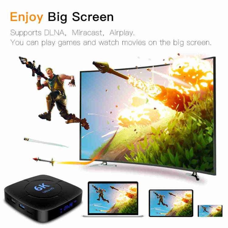 6K Ultra HD Android 12.0 Smart TV Box with Remote Control, 2GB+16GB, Allwinner H616 1.5GHZ Quad-Core(UK Plug) - Others by buy2fix | Online Shopping UK | buy2fix