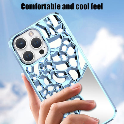For iPhone 15 Pro Max Mirror Style Hollow Heat Dissipation Electroplated  TPU Phone Case(Purple) - iPhone 15 Pro Max Cases by buy2fix | Online Shopping UK | buy2fix