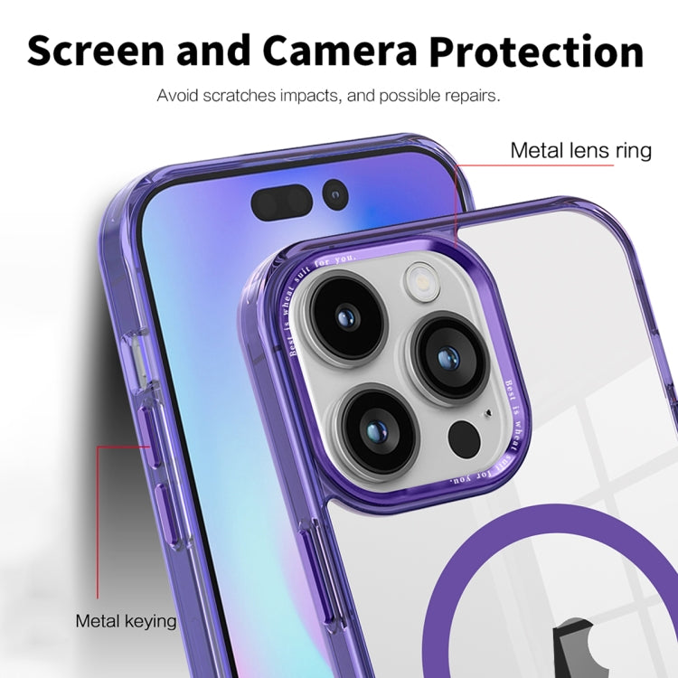 For iPhone 15 Pro Max Ice Color Magnetic Series PC + Acrylic Magsafe Phone Case(Blue) - iPhone 15 Pro Max Cases by buy2fix | Online Shopping UK | buy2fix
