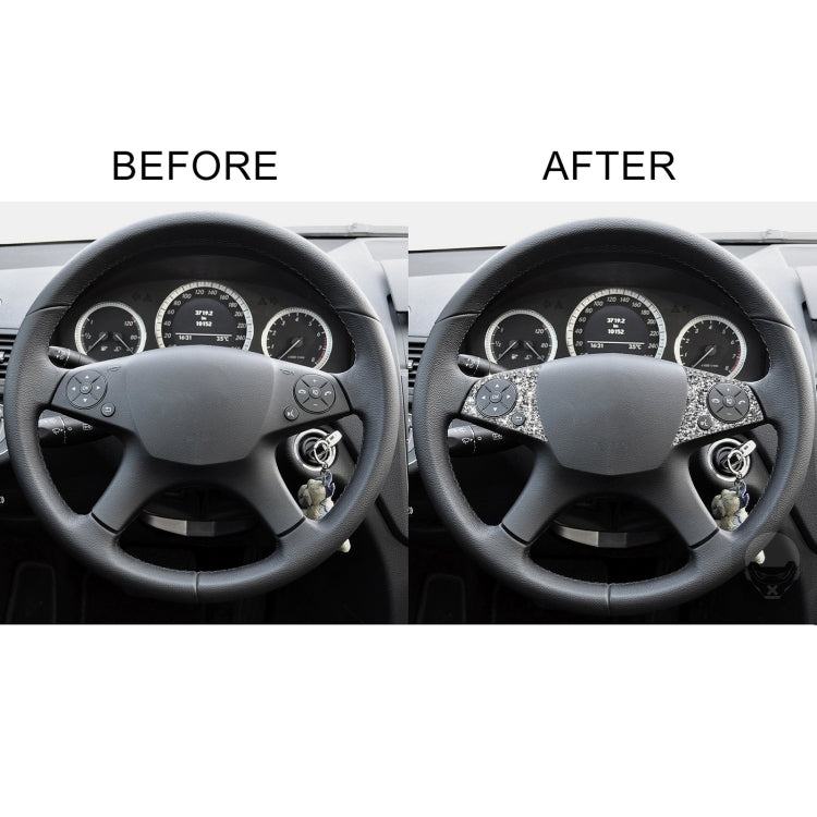 For Mercedes-Benz C-class W204 2007-2010 Car Steering Wheel Buttons Diamond Decorative Sticker, Left and Right Drive - Car Interior Mouldings by buy2fix | Online Shopping UK | buy2fix