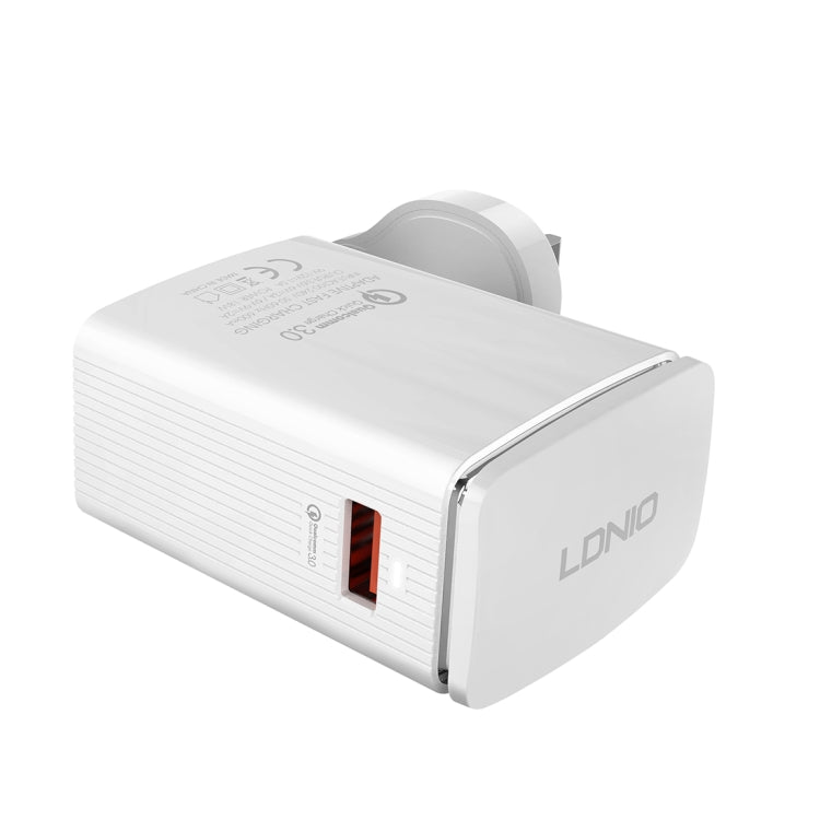 LDNIO A1301Q 2 in 1 18W QC3.0 USB Interface Travel Charger Mobile Phone Charger with 8 Pin Data Cable, EU Plug - USB Charger by LDNIO | Online Shopping UK | buy2fix