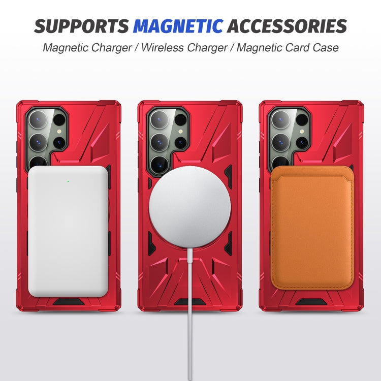 For Samsung Galaxy S24 Ultra 5G MagSafe Magnetic Shockproof Phone Case with Ring Holder(Red) - Galaxy S24 Ultra 5G Cases by buy2fix | Online Shopping UK | buy2fix