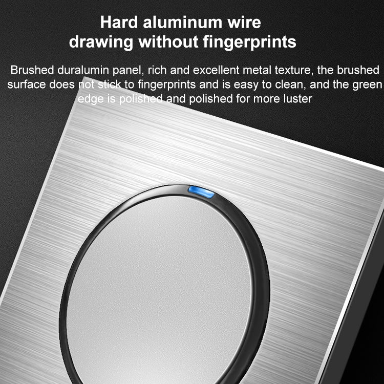 86mm Gray Aluminum Wire Drawing LED Switch Panel, Style:One Billing Control - Consumer Electronics by buy2fix | Online Shopping UK | buy2fix