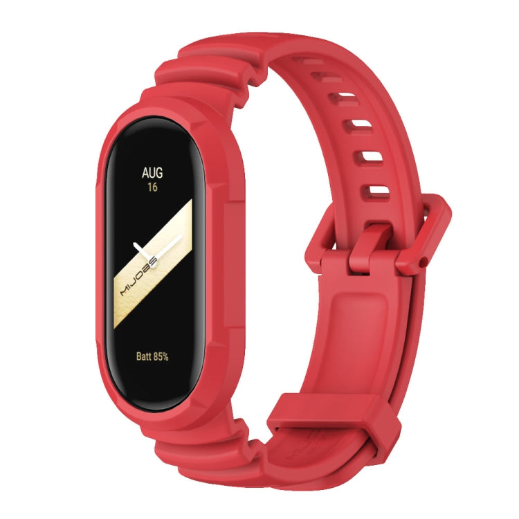 For Xiaomi Mi Band 8 MIJOBS GS Unibody Solid Color Sports Watch Band(Red) - Watch Bands by MIJOBS | Online Shopping UK | buy2fix