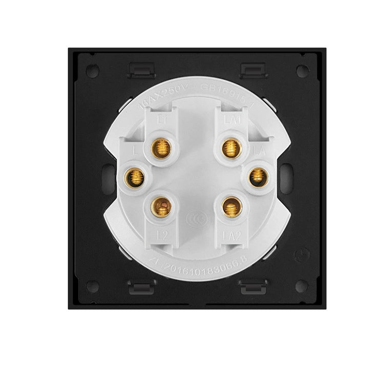 86mm Round LED Tempered Glass Switch Panel, Gray Round Glass, Style:Three Open Dual Control - Consumer Electronics by buy2fix | Online Shopping UK | buy2fix