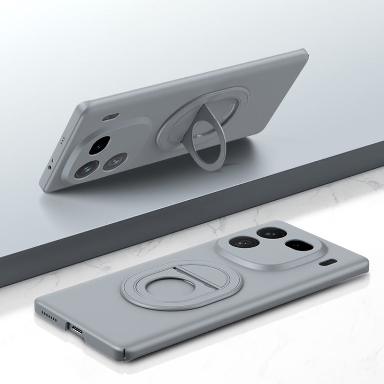 For vivo iQOO 12 Pro Magsafe Hidden Fold Holder Full Coverage Shockproof Phone Case(Grey) - iQOO 12 Pro Cases by buy2fix | Online Shopping UK | buy2fix