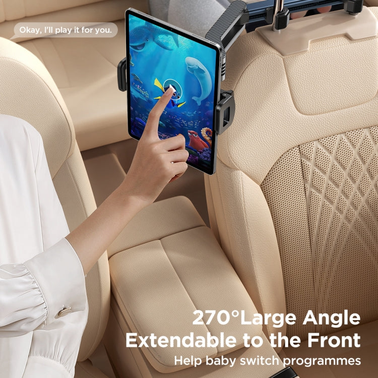 JOYROOM JR-ZS369 Car Headrest Phone & Tablet Holder(Metal Grey) - Car Holders by JOYROOM | Online Shopping UK | buy2fix