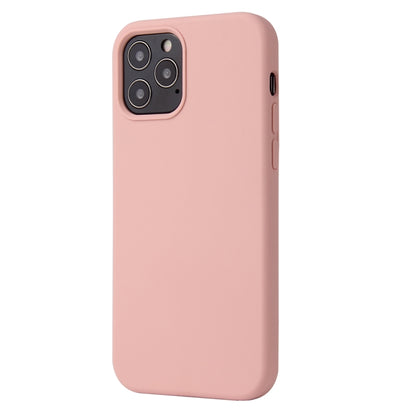 For iPhone 12 / 12 Pro Solid Color Liquid Silicone Shockproof Protective Case(Sakura Pink) - iPhone 12 / 12 Pro Cases by buy2fix | Online Shopping UK | buy2fix