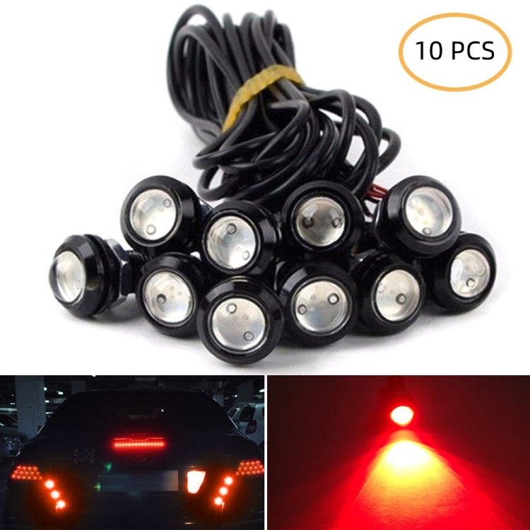 10 PCS 18mm 1.5W DC9-80V Motorcycle Eagle Eye Light Double Lens(Red Light) - Eagle Eye Lights by buy2fix | Online Shopping UK | buy2fix