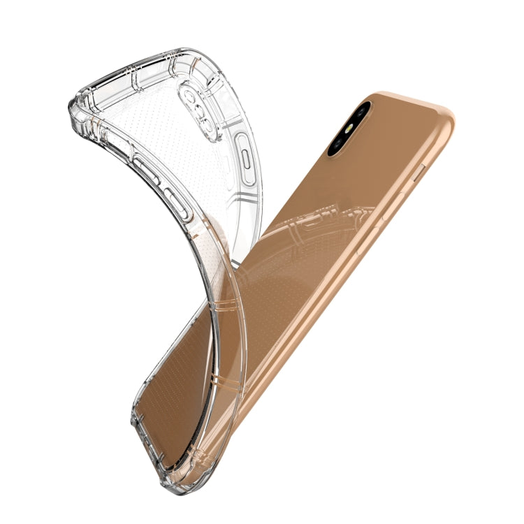 For iPhone X / XS Straight Edge Dual Bone-bits Shockproof TPU Clear Case - More iPhone Cases by buy2fix | Online Shopping UK | buy2fix