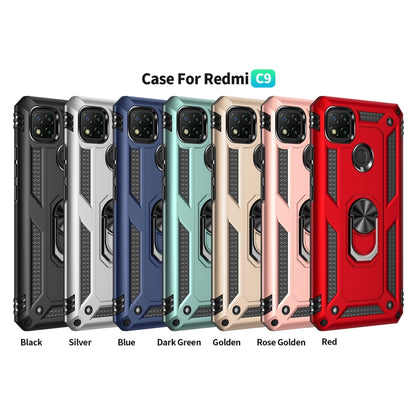 For Xiaomi Redmi 9C Shockproof TPU + PC Protective Case with 360 Degree Rotating Holder(Black) - Xiaomi Accessories by buy2fix | Online Shopping UK | buy2fix