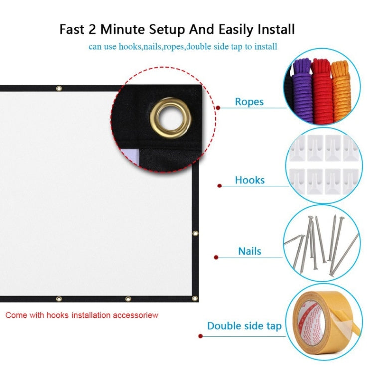 Simple Folding Thin Polyester Projector Film Curtain, Size:84 inch (4:3) Projection Area: 172x125cm - Consumer Electronics by buy2fix | Online Shopping UK | buy2fix