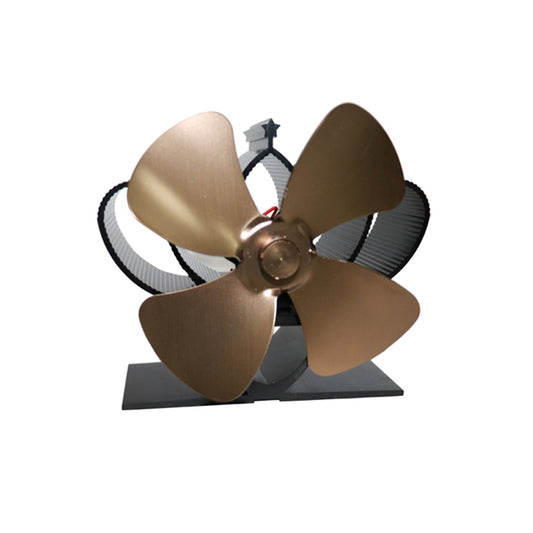 YL201 4-Blade High Temperature Metal Heat Powered Fireplace Stove Fan (Bronze) - Consumer Electronics by buy2fix | Online Shopping UK | buy2fix