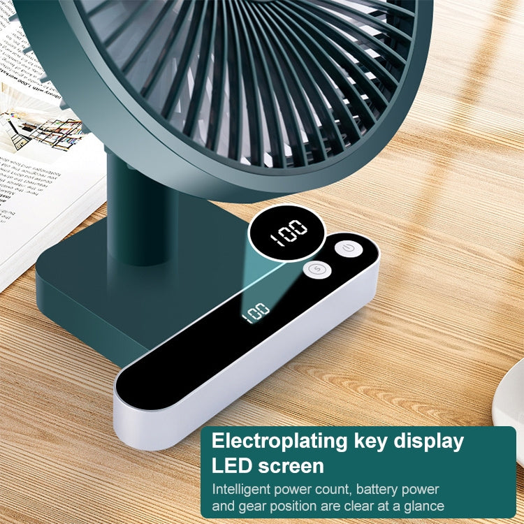 F702 Automatic Shaking Desktop Electric Fan with LED Display (Green) - Consumer Electronics by buy2fix | Online Shopping UK | buy2fix