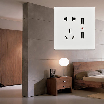 Universal Standard Wall Socket with 2 x USB Ports - Consumer Electronics by buy2fix | Online Shopping UK | buy2fix