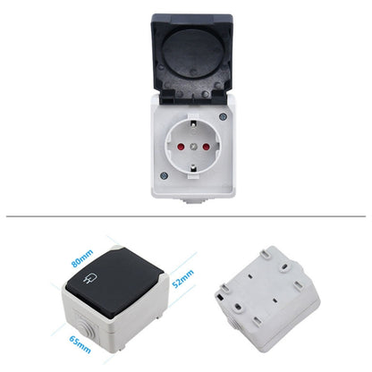 Outdoor IP44 Waterproof Power Socket with Cover, EU Plug - Consumer Electronics by buy2fix | Online Shopping UK | buy2fix