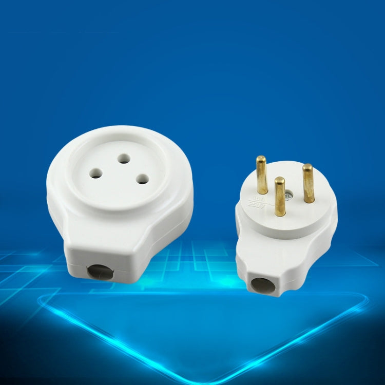 16A Cylindrical Male Female Butt Joint Tripolar Power Plug - Consumer Electronics by buy2fix | Online Shopping UK | buy2fix