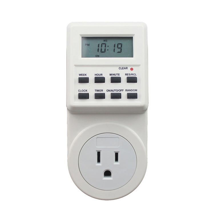 AC 120V Smart Home Plug-in LCD Display Clock Summer Time Function 12/24 Hours Changeable Timer Switch Socket, US Plug - Consumer Electronics by buy2fix | Online Shopping UK | buy2fix