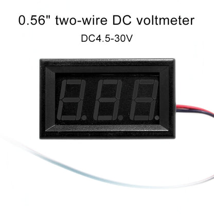 10 PCS 0.56 inch 2 Terminal Wires Digital Voltage Meter with Shell, Color Light Display, Measure Voltage: DC 4.5-30V (Red) - Consumer Electronics by buy2fix | Online Shopping UK | buy2fix