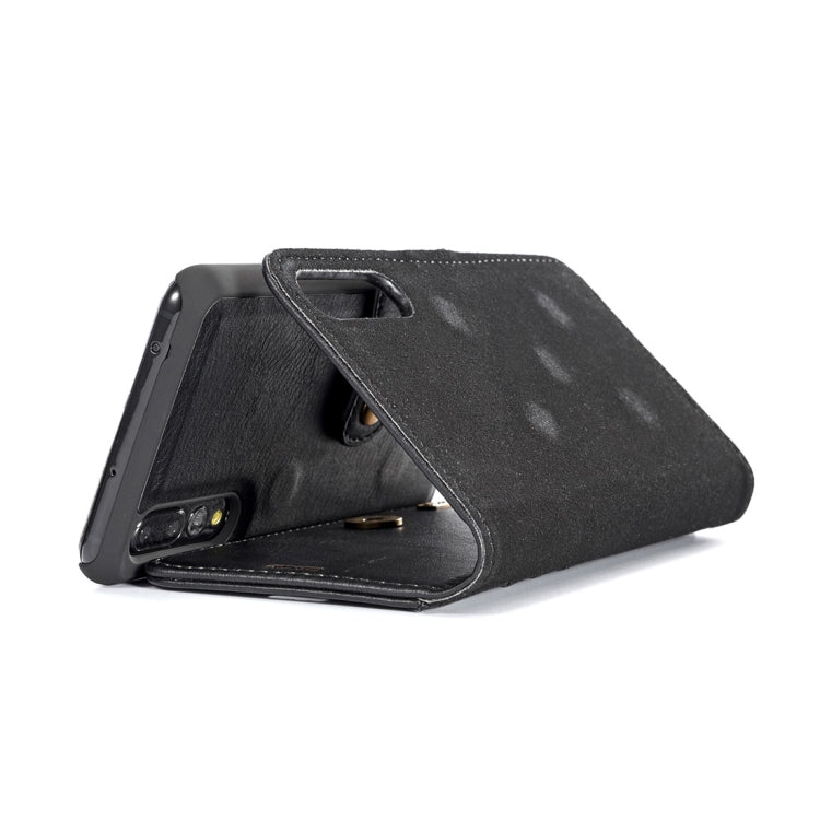 Crazy Horse Texture Flip Detachable Magnetic Leather Case for Huawei P20 Pro, with Holder & Card Slots & Wallet(Black) - Huawei Cases by DG.MING | Online Shopping UK | buy2fix