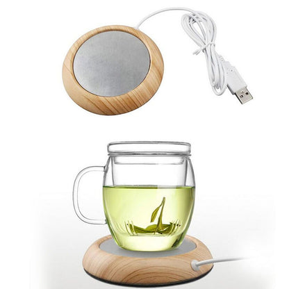 Wood Grain Marble Design USB Desktop Mug Cup Warmer Tea Coffee Drinks Heating Mat Pad, Random Color Delivery - Consumer Electronics by buy2fix | Online Shopping UK | buy2fix