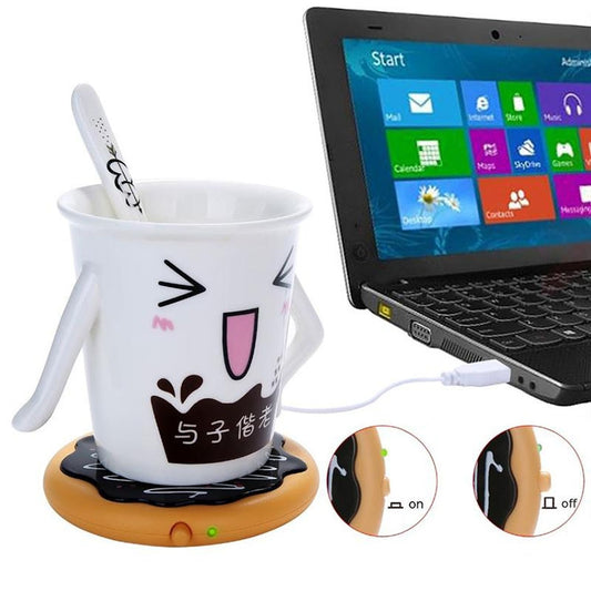 Donut Design USB Power Cable Desktop Mug Cup Warmer Tea Coffee Drinks Heating Mat Pad - Consumer Electronics by buy2fix | Online Shopping UK | buy2fix