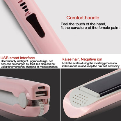 Wireless Mini USB Rechargeable Hair Straightener Hair Curler Double Purpose Hair Splint(Pink) - Hair Curler by buy2fix | Online Shopping UK | buy2fix