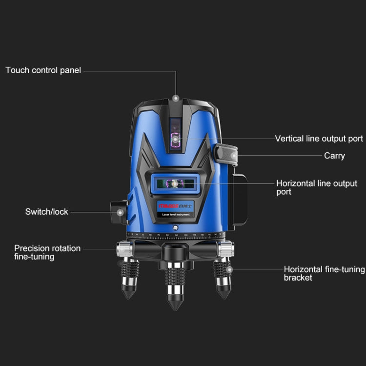 MBOOS LD Blue Light 2 Line Outdoor Laser Level Instrument with Suitcase & 1m Tripod - Consumer Electronics by buy2fix | Online Shopping UK | buy2fix
